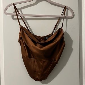 Missguided cowl neck corset top